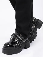 Lolita Shoes Black Chunky Platform Derby Shoes Sweet Cool Japanese Casual Lugg Sole Oxfords for Women