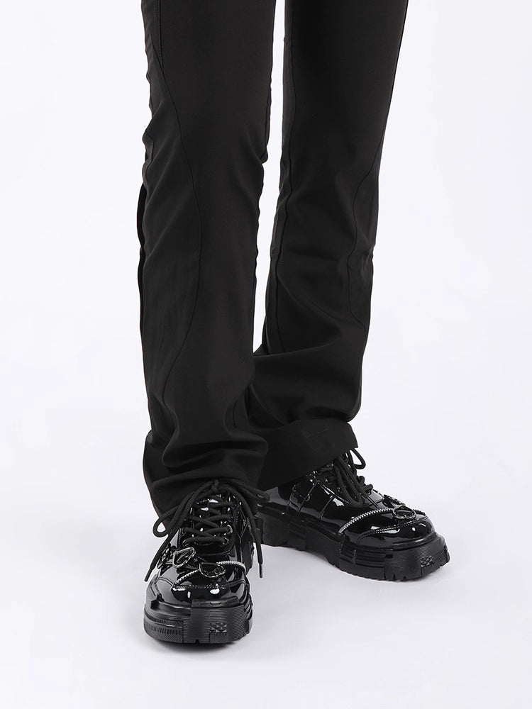 Black pants and shoes on a white background