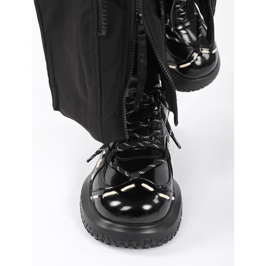 Lolita Shoes Black Unisex Vintage Lace-Up Thick Soled Casual Japanese Style Leather for Women