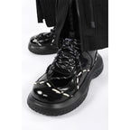 Lolita Shoes Black Unisex Vintage Lace-Up Thick Soled Casual Japanese Style Leather for Women