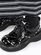 Lolita Shoes Black Unisex Vintage Lace-Up Thick Soled Casual Japanese Style Leather for Women