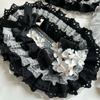 Lolita Hair Accessories Black-white Gothic Bonnet Hat Flower