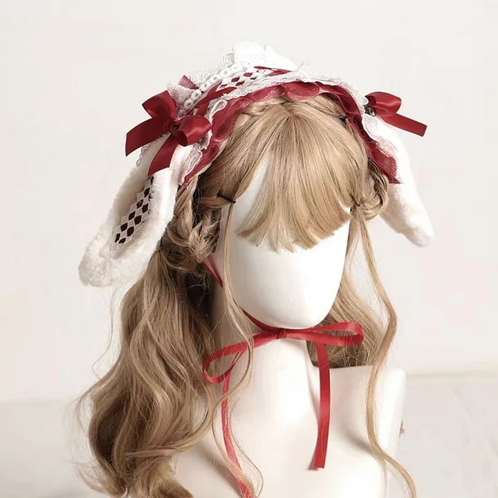 Lolita Hair Accessories Bunny Ears Sweet Hairband Bow Hair Clips Kawaii Headwear
