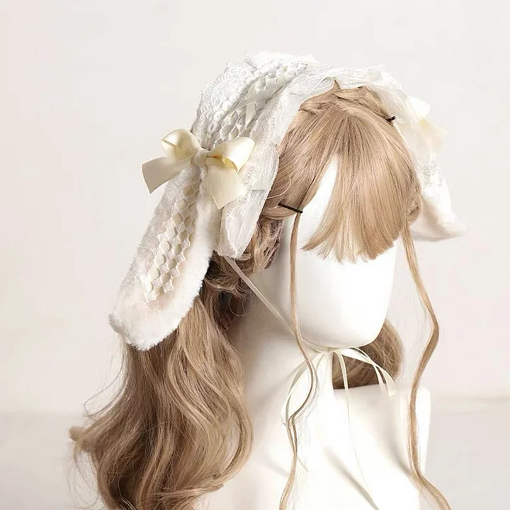 Lolita Hair Accessories Bunny Ears Sweet Hairband Bow Hair Clips Kawaii Headwear