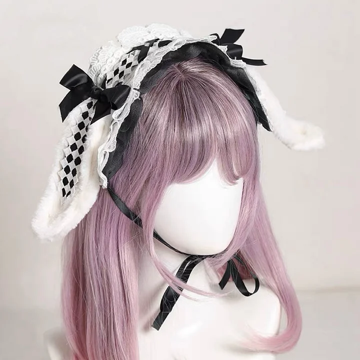 Lolita Hair Accessories Bunny Ears Sweet Hairband Bow Hair Clips Kawaii Headwear