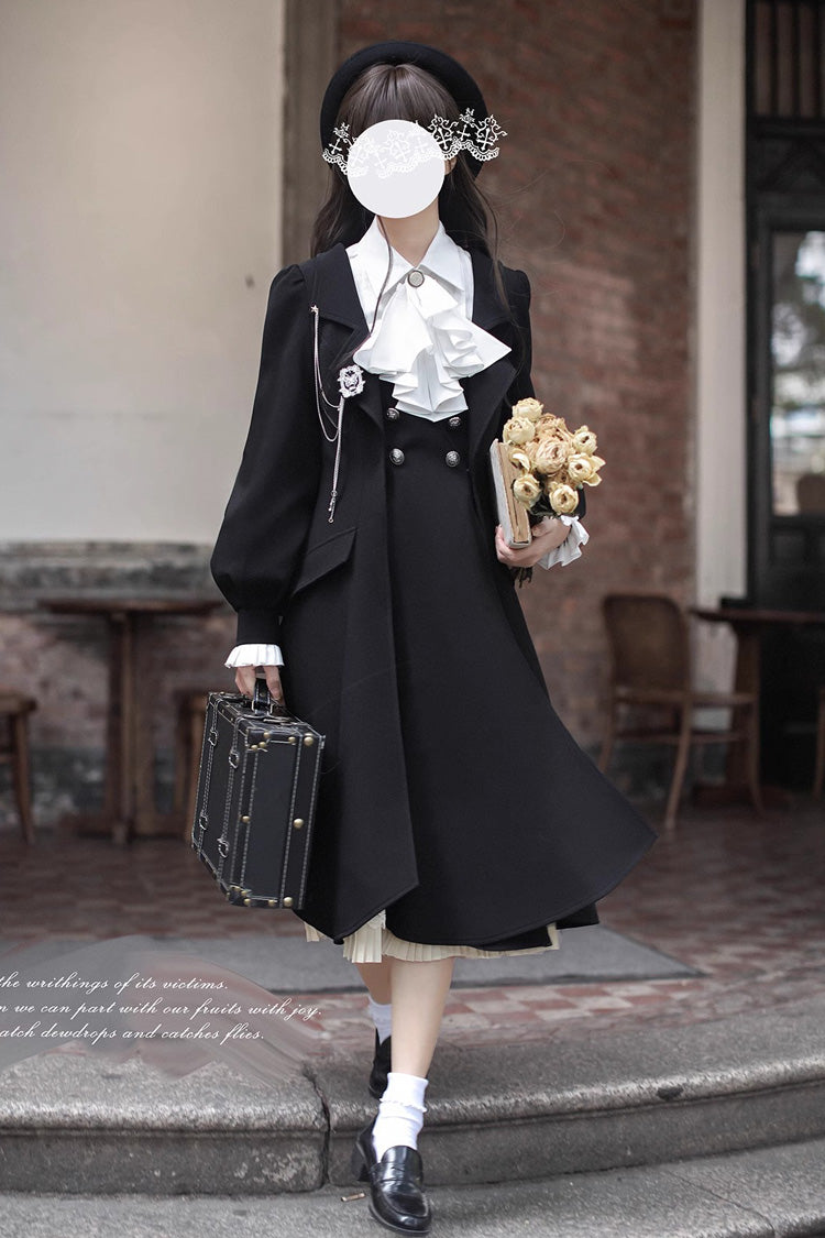 Black Ruffle Bowknot Lace Elegant Lolita Jumper Dress