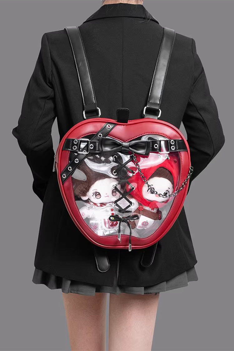 Red Bow Lace-Up Chain-Decorated Gothic Lolita Apple Itabag