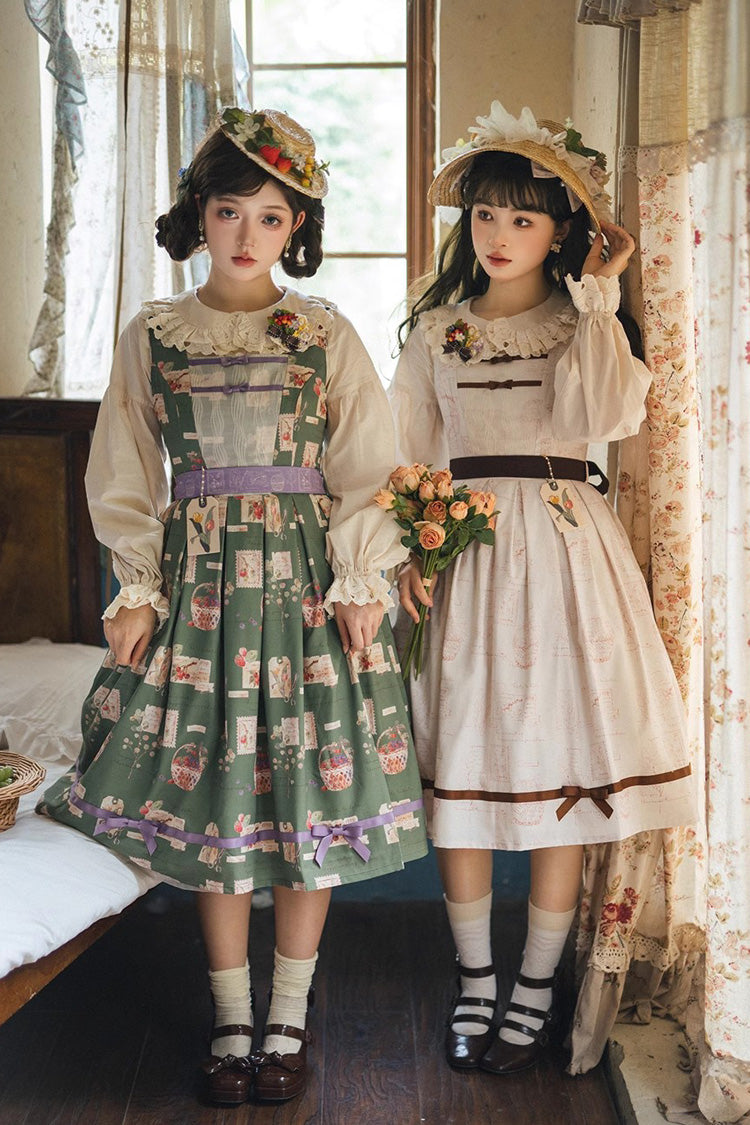 Forest Illustrated Book Watercolor Picture Book Print Sweet Elegant Lolita JSK Dress 3 Colors