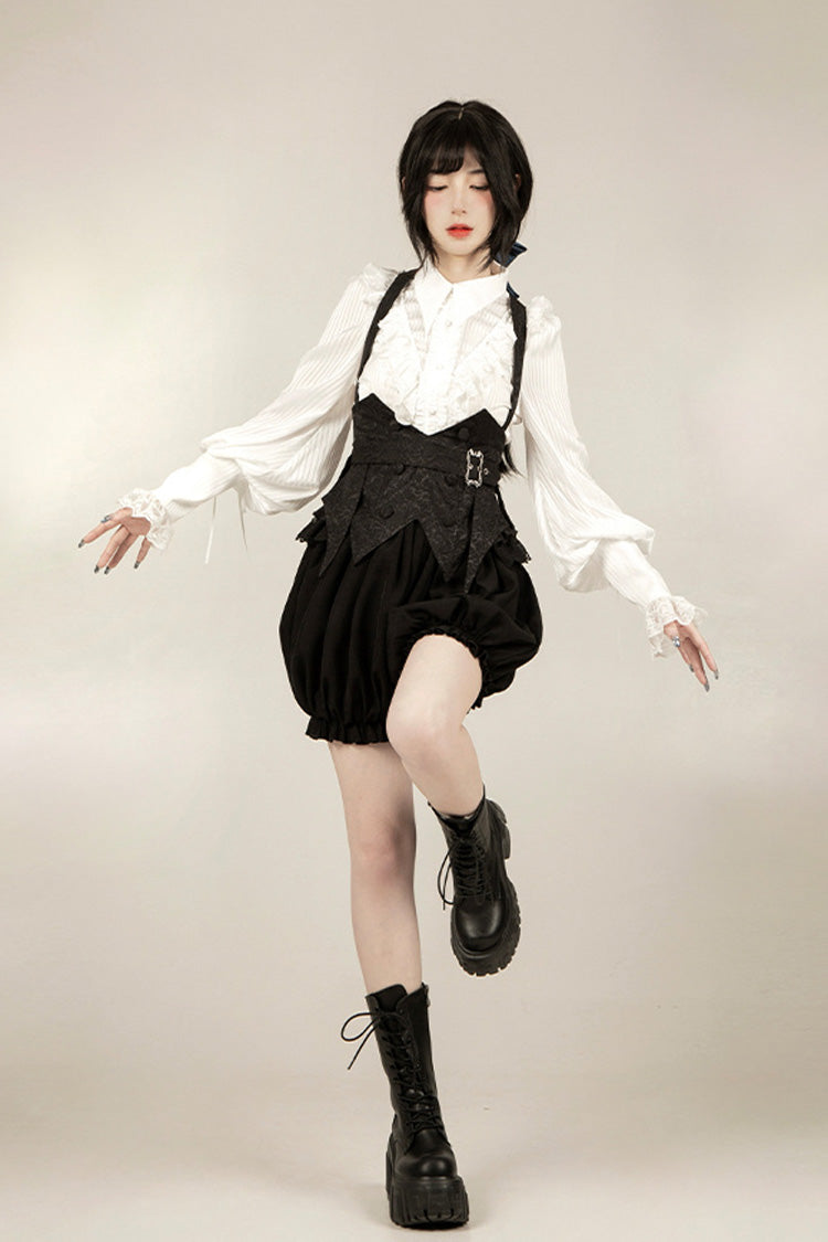Black Gold Hunter Long Sleeves Pirate Style Gothic Shorts