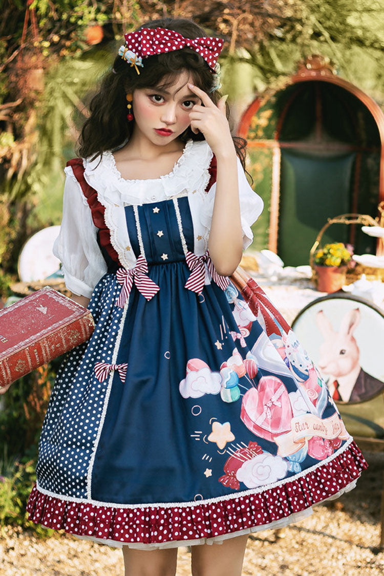 Candy Print Star Buttons Sweet Lolita JSK Dress