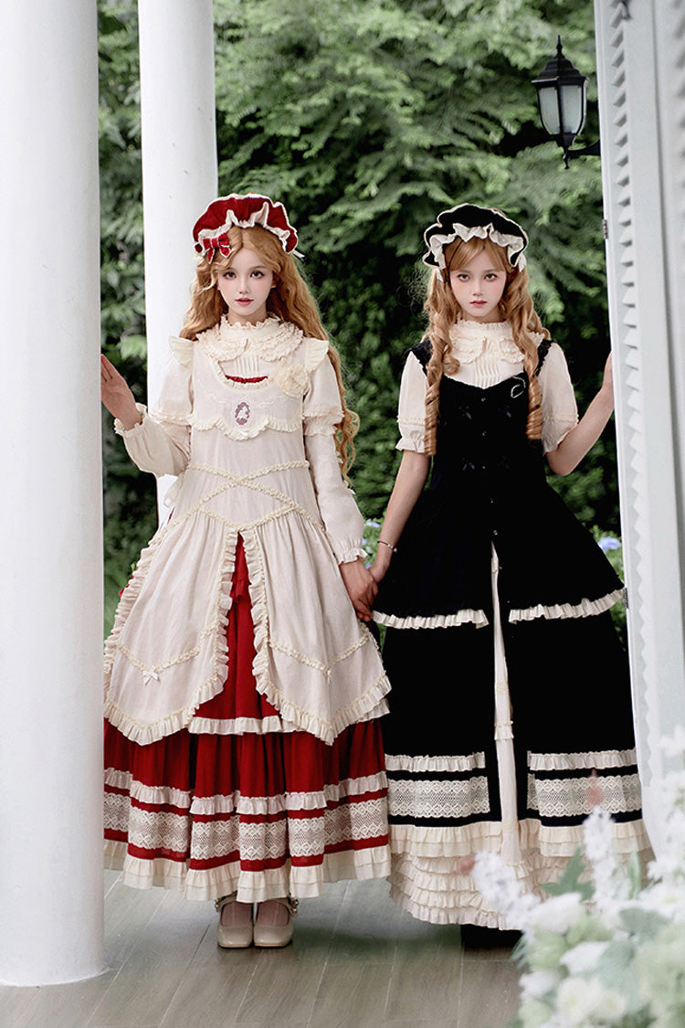 Black Lily Multi-Layered Ruffle Lace Classic Elegant Lolita Jsk Dress