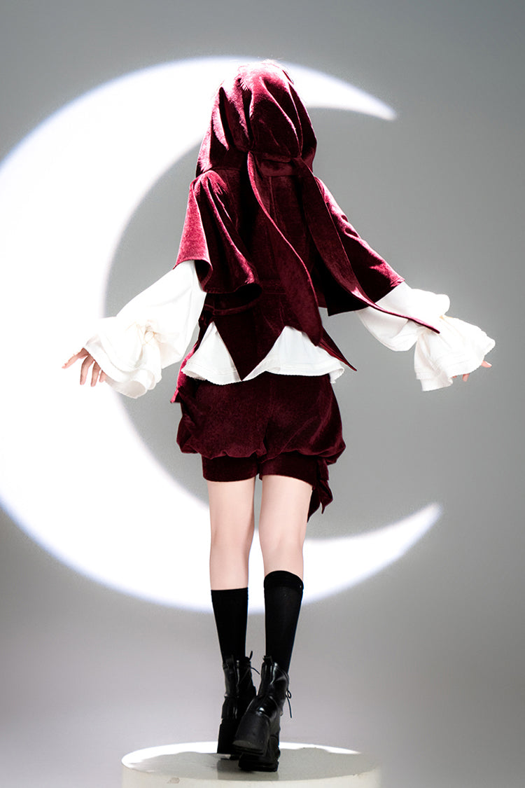Red Rabbit Hunt Rabbit Ears Hooded Sweet Prince Handsome Ouji Lolita Coat