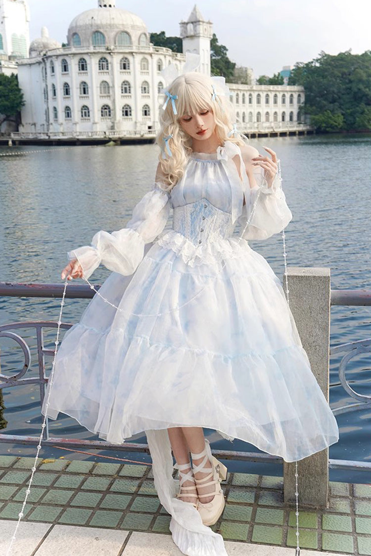Glacier Blue Bubble Love Hanayome Tie-dyed Sweet Elegant Lolita Dress