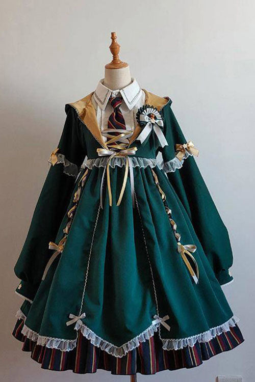 Magic Academy Witch Alchemy Long Sleeves Gothic Lolita OP Dress 4 Colors