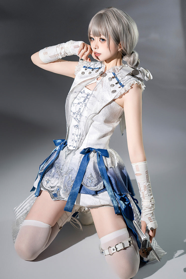 White Dragon Bones Chinese Style Prince Handsome Ouji Lolita Shorts