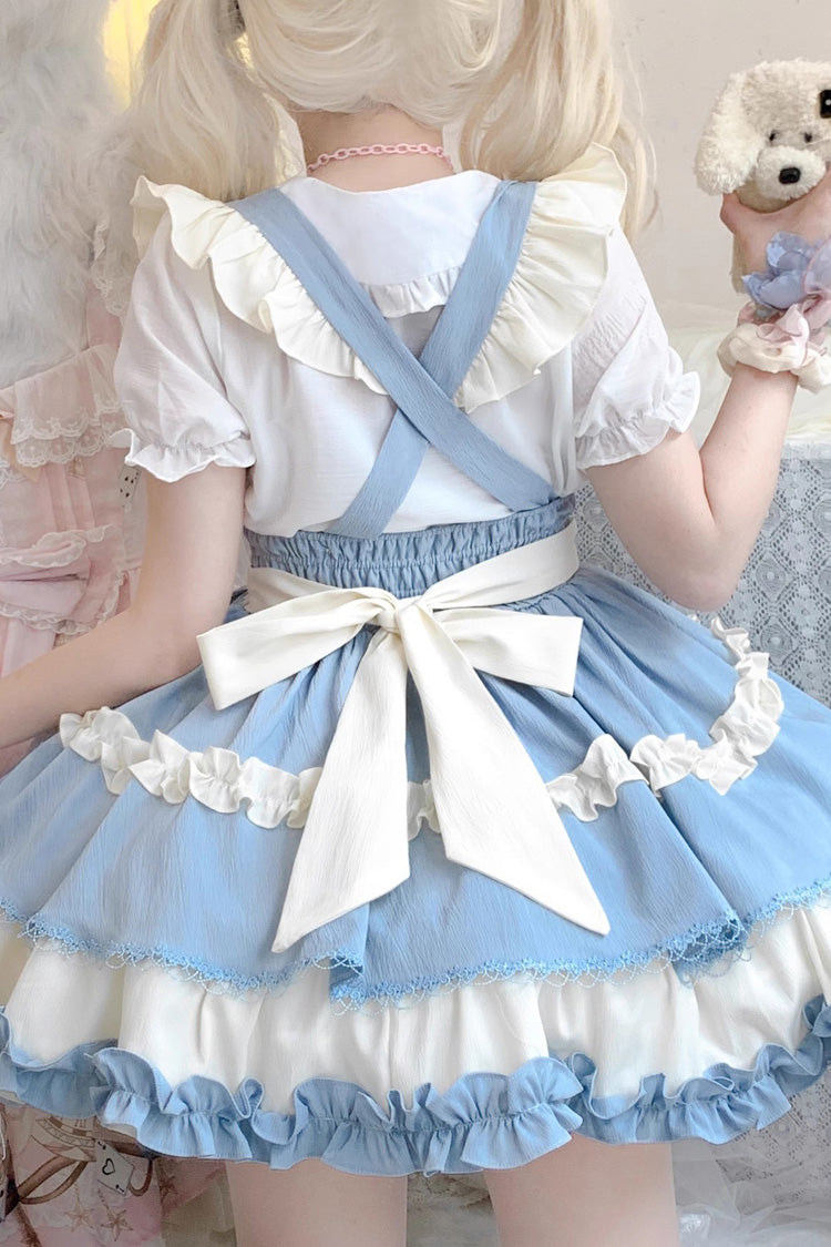 Strappy Doll Collar Ruffle Sweet Lolita Tiered Skirt 7 Colors