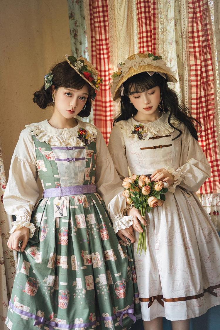 Forest Illustrated Book Watercolor Picture Book Print Sweet Elegant Lolita JSK Dress 3 Colors
