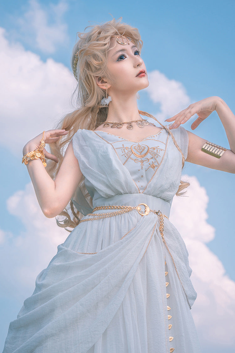 White Ragnarok Sleeveless Embroidery Sweet Elegant Lolita Jsk Dress