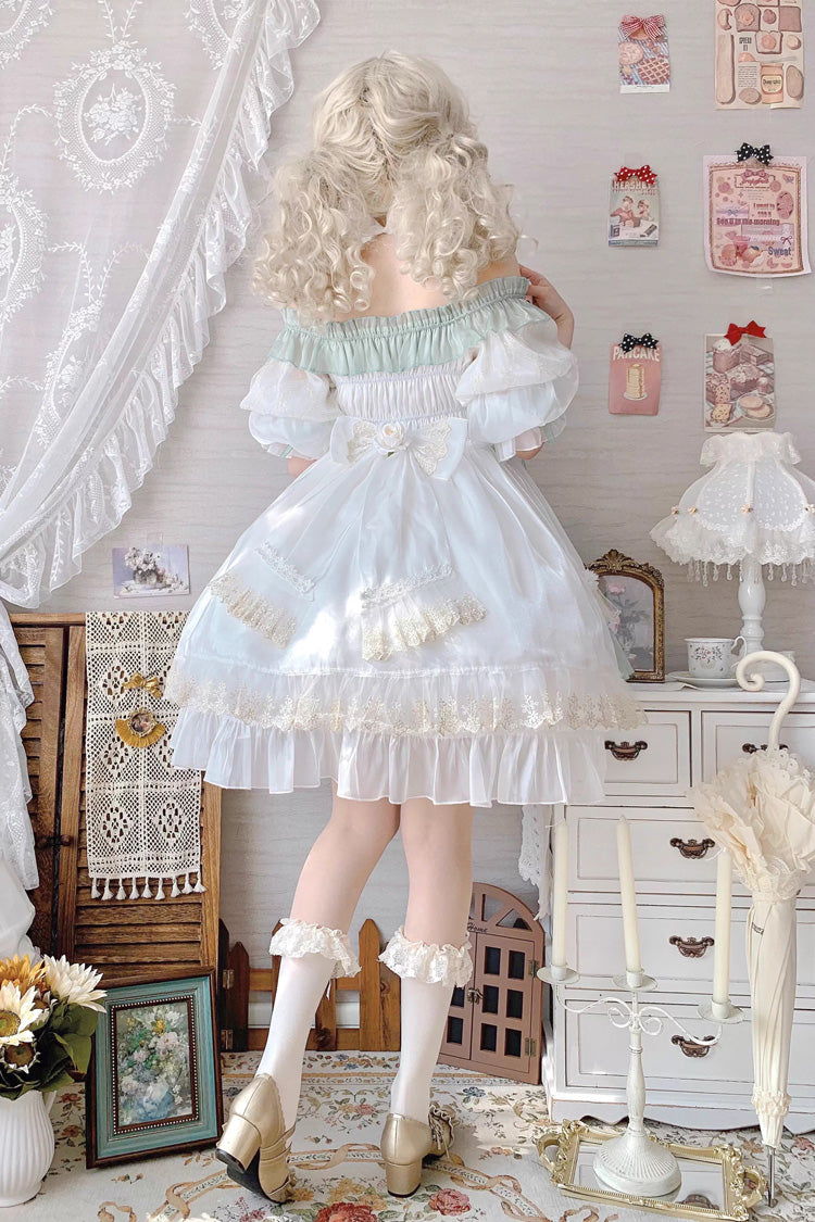 Green Spring of Boliya Long Sleeves Multi-Layered Ruffle Bowknot Lace Lace-Up Sweet Princess Lolita Dress