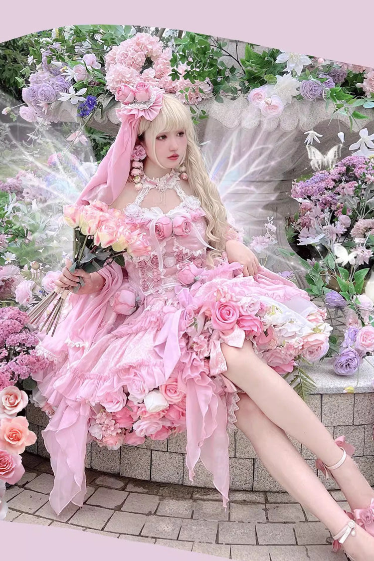 Gem Princess Fish Bone Detached Hime Sleeves Sweet Lolita Princess Dress Set 2 Colors