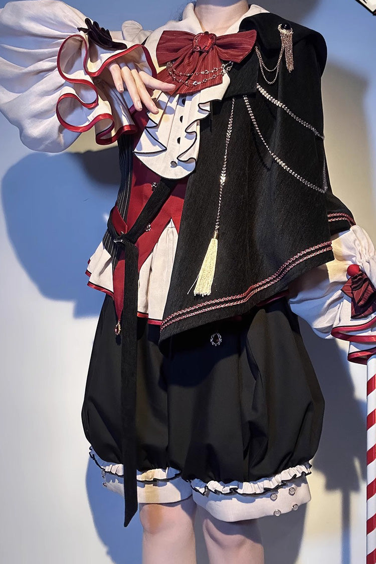 Multi-Color Natural Philosophy Long Sleeves Ruffle Bowknot College Style Prince Gorgeous Ouji Lolita Set