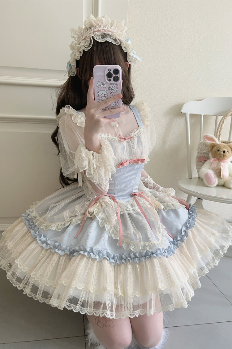 Flower Season Bowknot Lace Sweet Ballet Lolita Jsk Dress 4 Colors