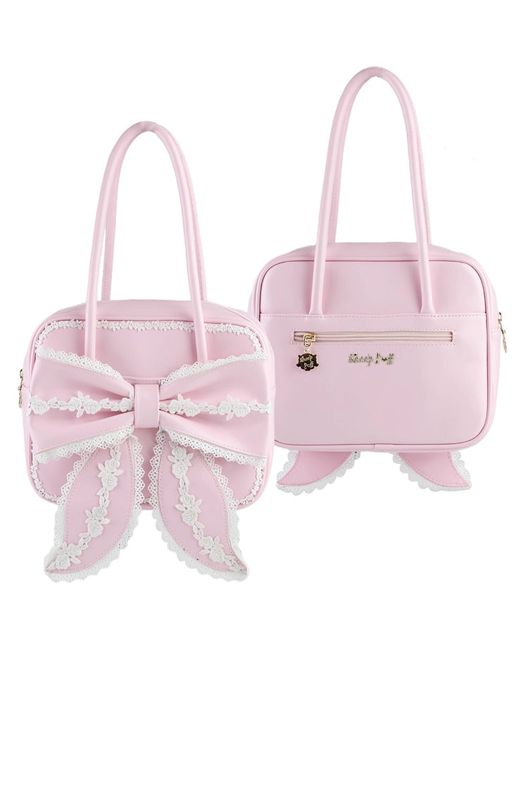 Sweet Bowknot Lace Zipper Japanese Lolita Handbag 3 Colors