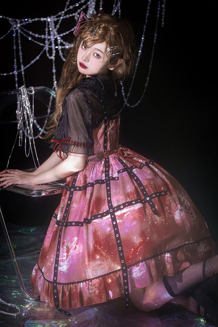 Red Ruffled Sweet Strawberry Print Lolita JSK Dress