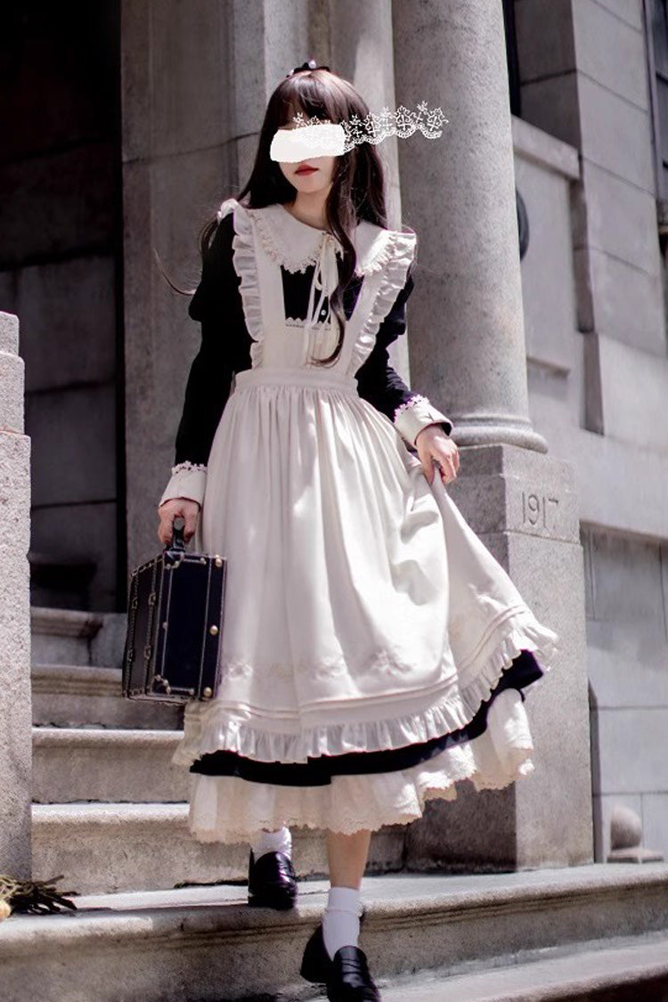Black Angelina Doll Collar Long Sleeves Ruffle Bowknot Classic Vintage Elegant Lolita Dress