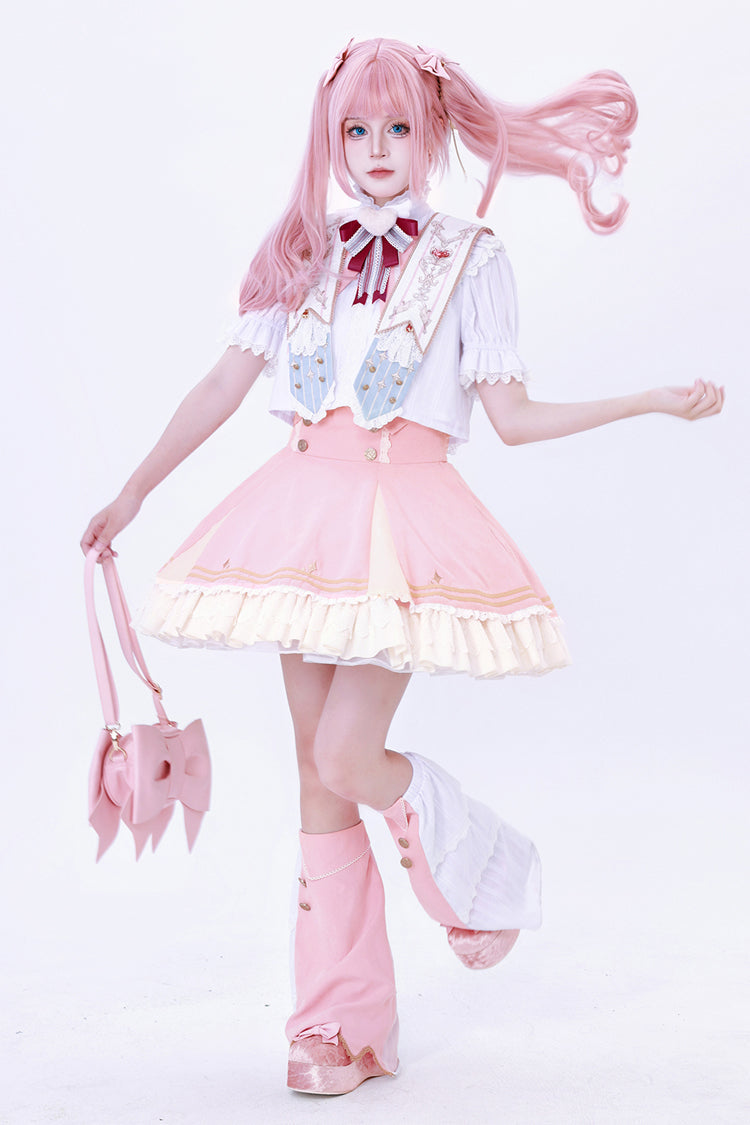 Pink Messenger of Heaven Ruffle Sweet Princess Lolita Skirt