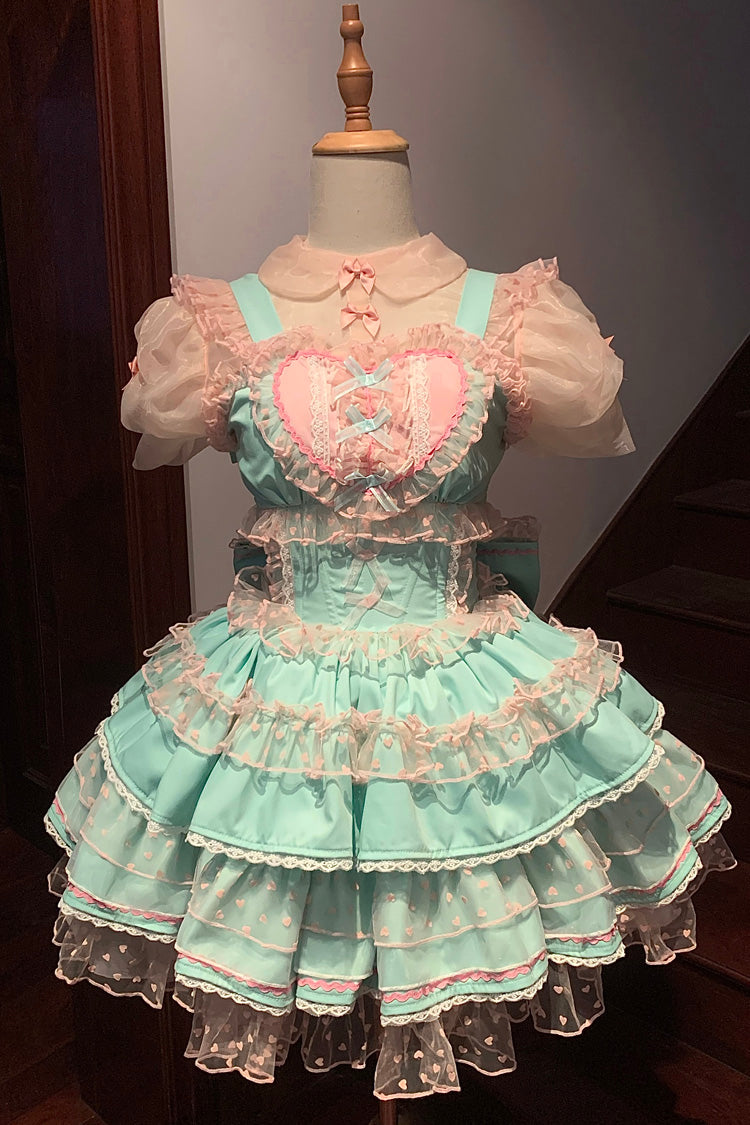 Pray for Dopamine Multi-layer Ruffle Lace Sweet Lolita Jsk Dress 5 Colors