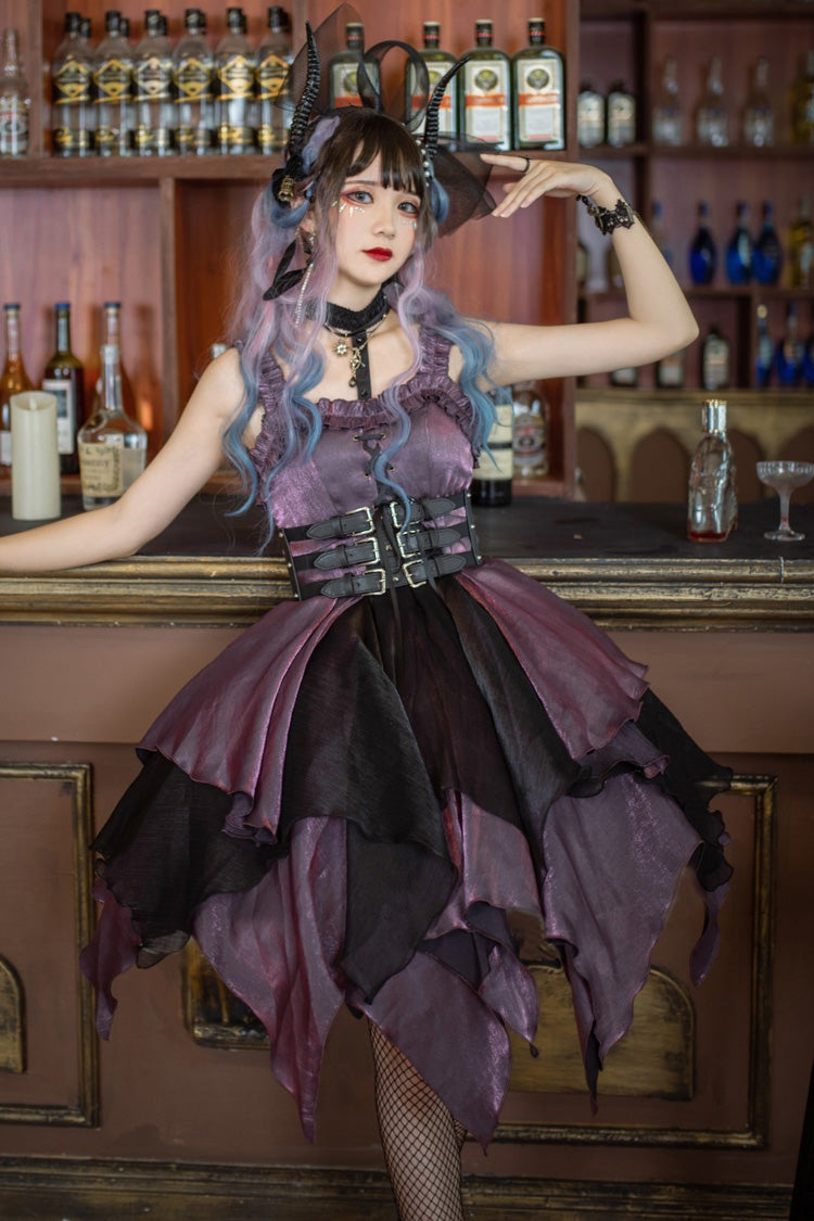 Purple Seven Deadly Sins: Lust Multi-Layered Irregular Gothic Lolita Jsk Dress