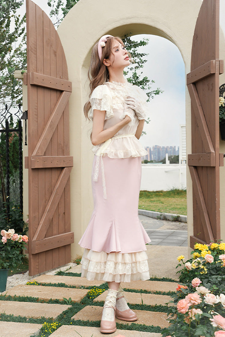 Pink Love Diary Multi-Layered Ruffle Sweet Lolita Jsk Mermaid Dress