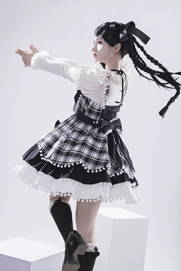 Confession Function Multi-layer Ruffle Bowknot Color Matching Autumn Winter Sweet Lolita Jsk Dress
