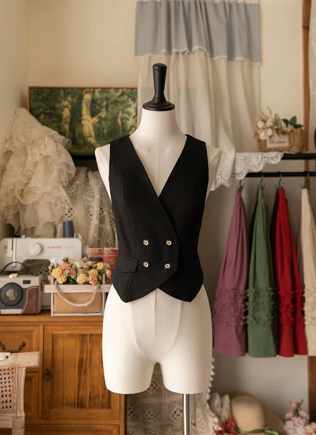 Lolita Vests Classic French Elegant Vintage in Autumn Plus Size