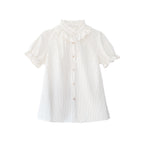 Classic Lolita Gold Buttoned Dark Green School Dress College Style Summer Courtyard Light Lolita