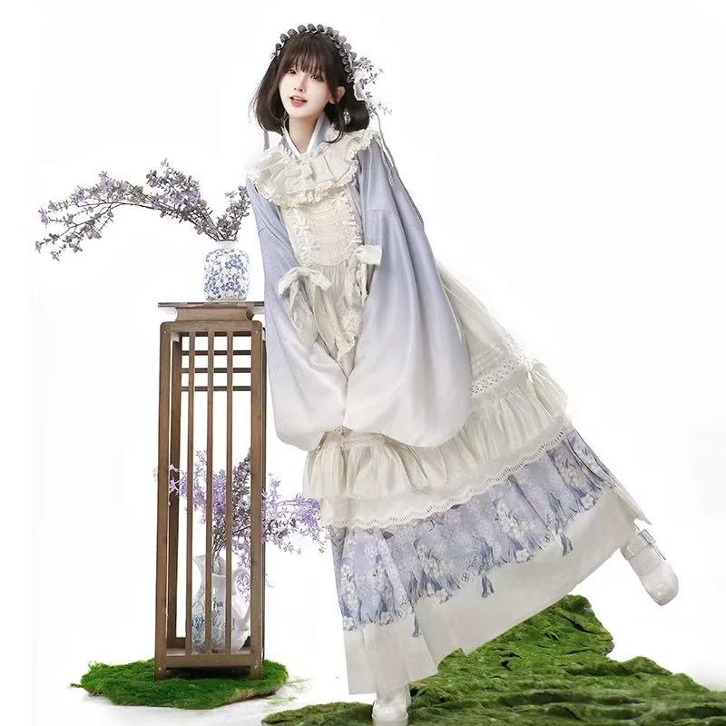 Design Concept:

Embody timeless elegance with this Classic Lolita OP dress set, designed for daily wear without compromising on vintage charm. The delicate light blue hue and refined silhouette create an aura of sophisticated grace, perfect for the modern classic Lolita enthusiast. This coordinated set includes a beautifully detailed one-piece dress, featuring subtle lace accents and a flattering cut that exudes understated elegance. Crafted from high-quality, comfortable fabrics, this ensemble is ideal fo