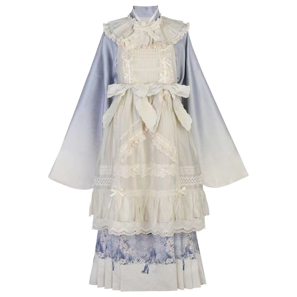 Design Concept:

Embody timeless elegance with this Classic Lolita OP dress set, designed for daily wear without compromising on vintage charm. The delicate light blue hue and refined silhouette create an aura of sophisticated grace, perfect for the modern classic Lolita enthusiast. This coordinated set includes a beautifully detailed one-piece dress, featuring subtle lace accents and a flattering cut that exudes understated elegance. Crafted from high-quality, comfortable fabrics, this ensemble is ideal fo