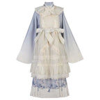 Design Concept:

Embody timeless elegance with this Classic Lolita OP dress set, designed for daily wear without compromising on vintage charm. The delicate light blue hue and refined silhouette create an aura of sophisticated grace, perfect for the modern classic Lolita enthusiast. This coordinated set includes a beautifully detailed one-piece dress, featuring subtle lace accents and a flattering cut that exudes understated elegance. Crafted from high-quality, comfortable fabrics, this ensemble is ideal fo