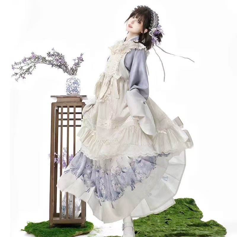 Design Concept:

Embody timeless elegance with this Classic Lolita OP dress set, designed for daily wear without compromising on vintage charm. The delicate light blue hue and refined silhouette create an aura of sophisticated grace, perfect for the modern classic Lolita enthusiast. This coordinated set includes a beautifully detailed one-piece dress, featuring subtle lace accents and a flattering cut that exudes understated elegance. Crafted from high-quality, comfortable fabrics, this ensemble is ideal fo