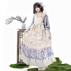 Design Concept:

Embody timeless elegance with this Classic Lolita OP dress set, designed for daily wear without compromising on vintage charm. The delicate light blue hue and refined silhouette create an aura of sophisticated grace, perfect for the modern classic Lolita enthusiast. This coordinated set includes a beautifully detailed one-piece dress, featuring subtle lace accents and a flattering cut that exudes understated elegance. Crafted from high-quality, comfortable fabrics, this ensemble is ideal fo