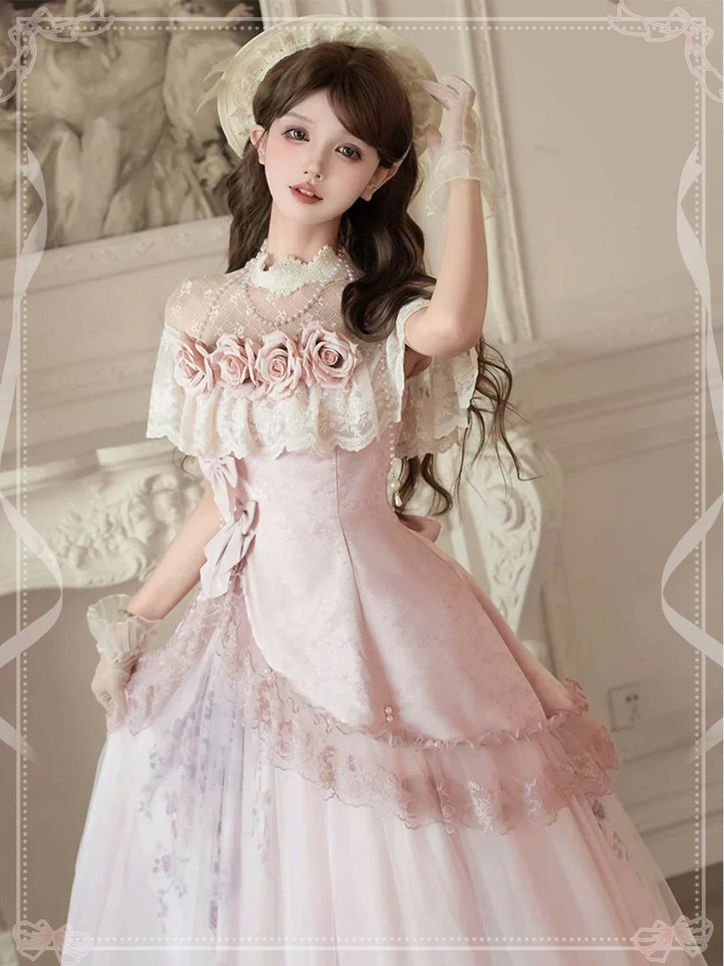 pastel pink Lolita gown