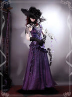 Rich Purple Velvet Gothic Victorian  Corset Gown