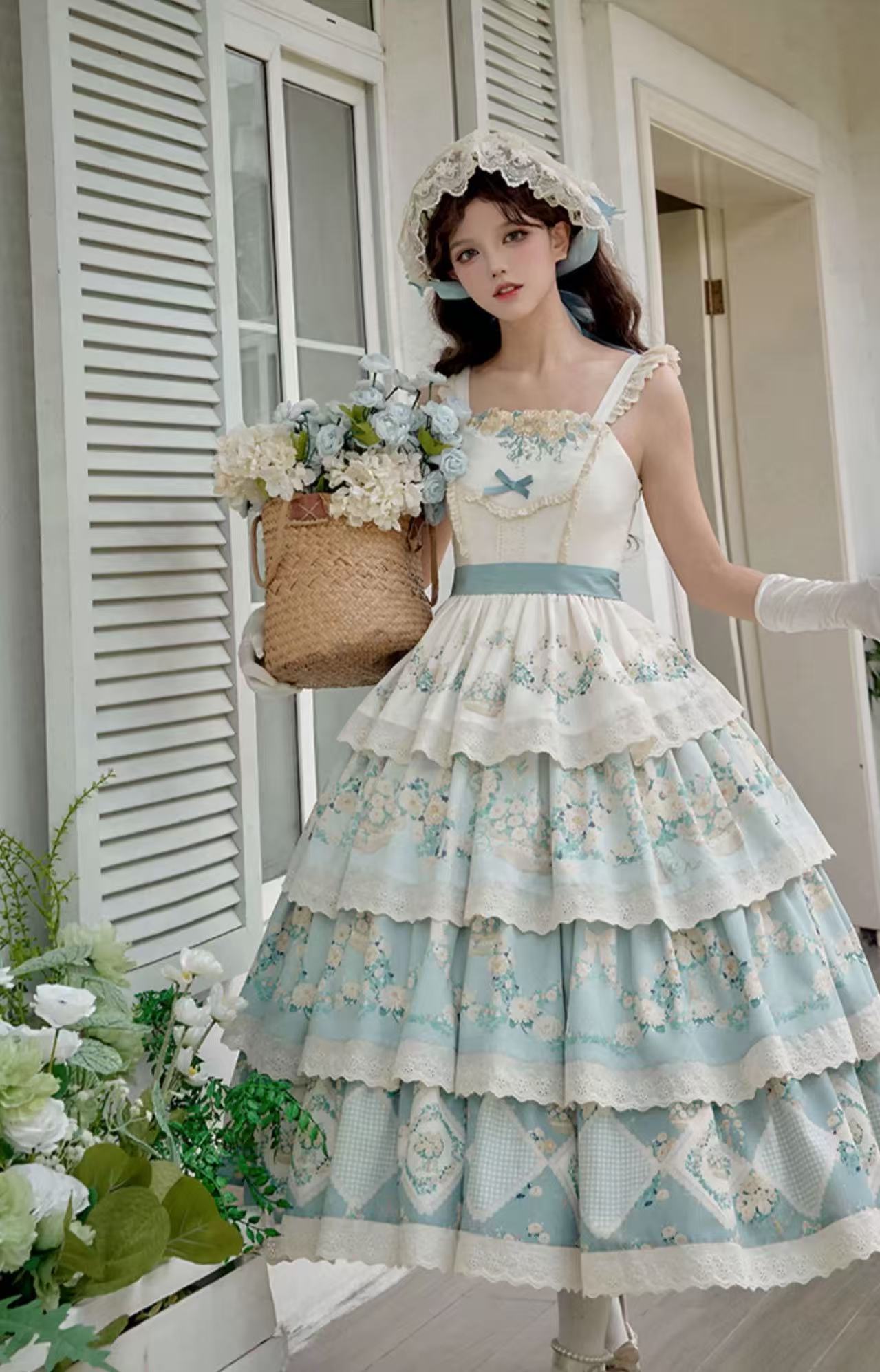 Design Concept:&nbsp;

This Classic Lolita JSK dress features a pastoral print with delicate embroidery, designed in a tiered silhouette for a graceful layered effect. Available in both red and blue, it brings a charming countryside elegance with a timeless Lolita touch. The set includes the JSK and a matching belt, allowing for a refined fit and added styling versatility.