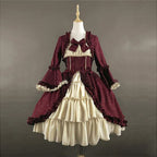 Classic Lolita Vintage Victorian Lolita European Medieval Retro Court Short Dress Women's Dress