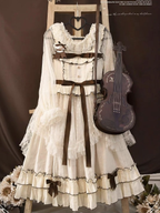 Classic Sweet Apricot Generating Color French Fairy Suspender Dress Sleeveless JSK