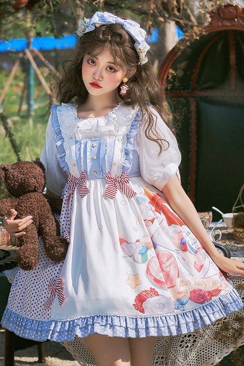 Candy Jar Print Ruffled Sweet Lolita JSK Dress