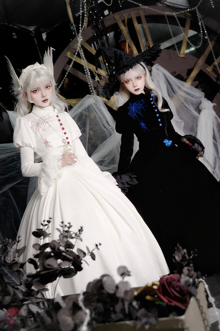 Night Poems Embroidery Fishbone Gothic Lolita Corset Dress 2 Colors