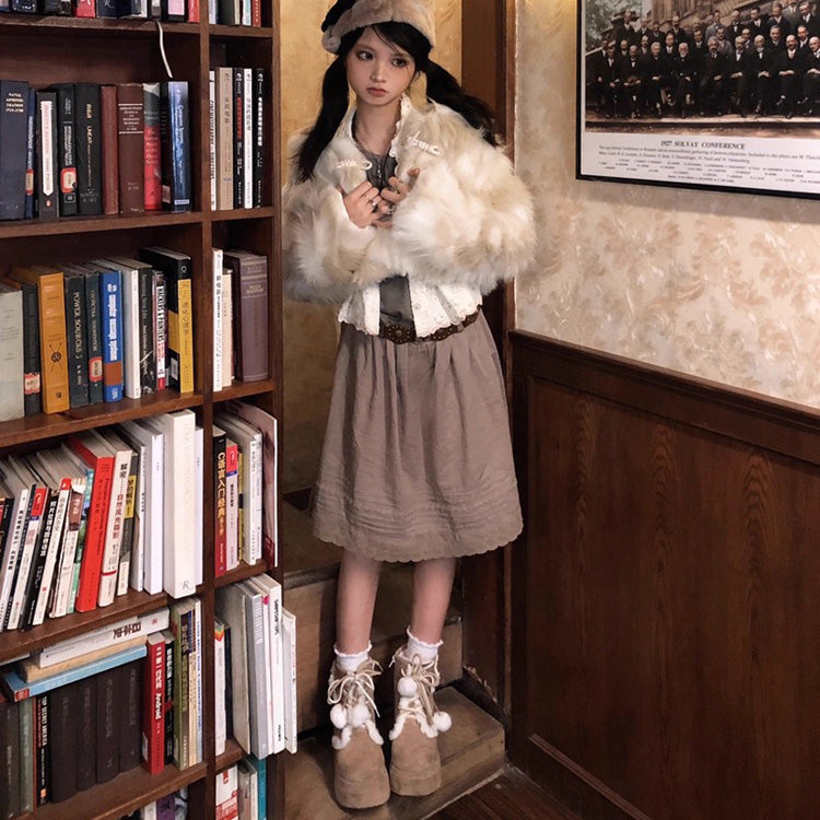 Sweet Star Fleece-Lined Warm Lolita Martin Boots 2 Colors