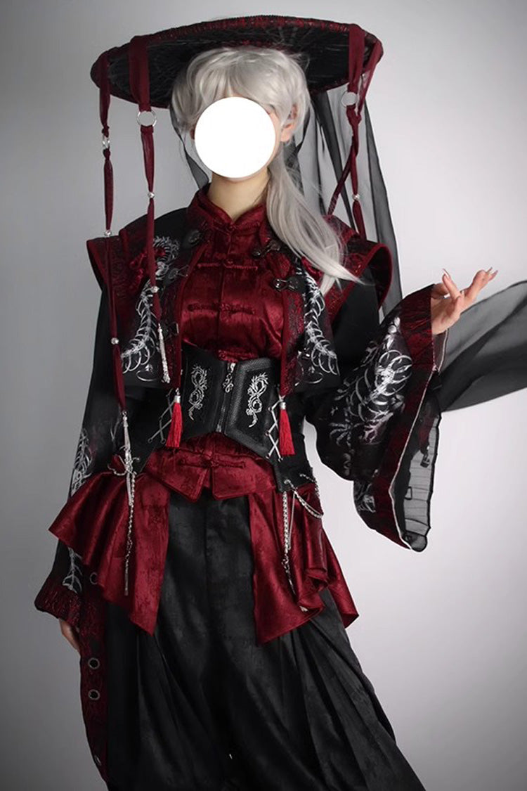Bone Dragon Stand Collar Long Sleeves Ruffle Embroidery Ouji Fashion Classic Lolita Blouse 3 Colors